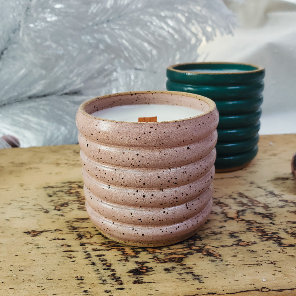 Snow Day Scented Ribbed Candle